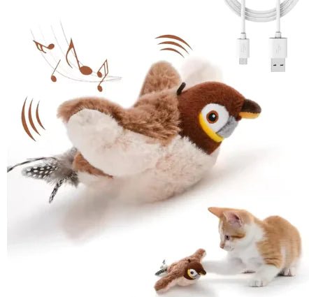 USB Rechargeable Interactive Flapping Bird Cat Toy - The pet loft